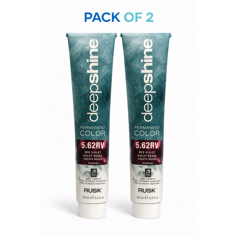RUSK Deepshine Permanent Hair Color 5.62RV Red Violet 3.4 fl oz 100ml Pack of 2
